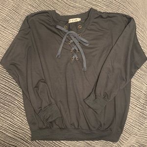 Lace up sweatshirt